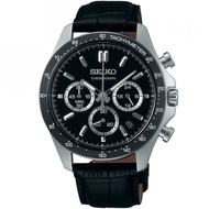 Seiko JDM Spirit Selection Chronograph Quartz Black Dial Male Leather Watch SBTR021