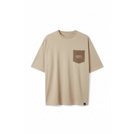 BackToBasic - Oversized Pocket T-Shirt Biege Brown 210 GSM - Oversize T-Shirt - Cotton Micro Danbowl