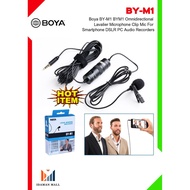 (READY STOCK) BOYA BY-M1 Omnidirectional Lavalier Microphone Clip Mic for Camera/Phone