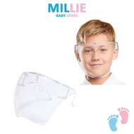 MILLIE Kids Protective Face Shield Anti-droplet Anti-fog Reusable Full Cover Clear Face Shield 儿童防飞溅隔离面具护目面罩