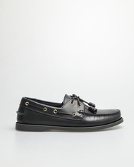 Tomaz C999A Men's Leather Boat Shoes (Black)