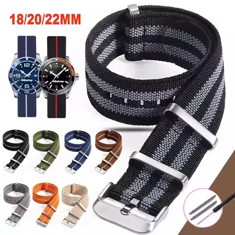 Nylon Strap for Military Watch Band 18mm 20mm 22mm for Woman Men Wristband Soft Bracelet for Seiko f
