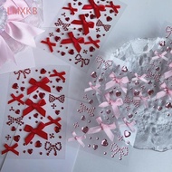 LMXKB 3D Rhinestone Sticker, Sparkling Shiny Face Gem Sticker, Decorative Self-adhesive Y2K Bowknot 