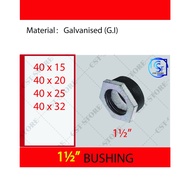 1-1/2” 40mm GI Bush Reducing / Galvanized Iron Reducer Bush / Bush GI Pipe Fitting