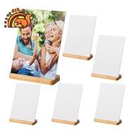 6 Pack Sublimation Photo Frames Blanks 5 X 7 Inch Heat Transfer Metal Picture Frames with Wood Base 
