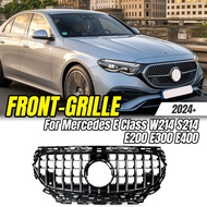 For Mercedes E Class W214 S214 E200 E300 E400 2024+ GT Style Chrome/Glossy Black Grill, Car Styling 