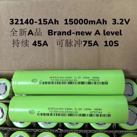 32140 LiFePO4 Rechargeable Battery 3.2V 15Ah Lithium Battery 15000mAh 48WH Large Capacity Scooter Ba