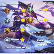 GUARANTEED MLBB BOOST /JOKI Mobile Legends Boost PUSH RANK services/Up MMR