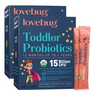 LoveBug Probiotics Toddler Probiotics 12 Months Up To 4 Years 15 Billion CFU 30 Single Serve Stick P