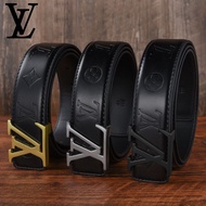 LV Metal Letters Cowskin Genuine Leather The New Leather Belt Durable Belt Ready Stock !