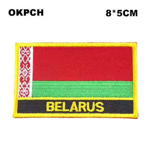 Belarus Flag Embroidery Patches Iron on Saw on Transfer patches Sewing Applications for Clothes in H