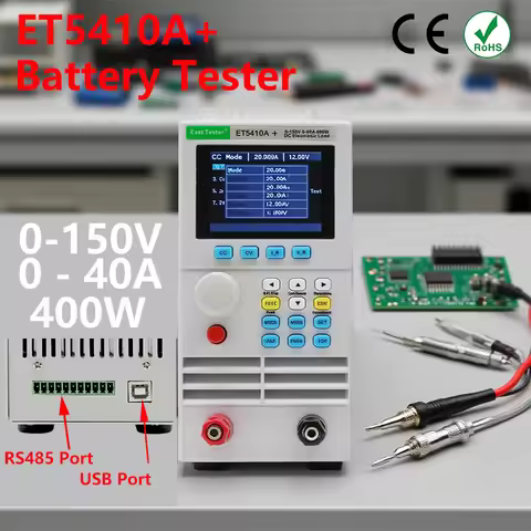Professional Electronic Load 0-150V 0-40A 4 Modes (CC/CV/CP/CR) USB/RS485 Control CE/FCC Test Power 