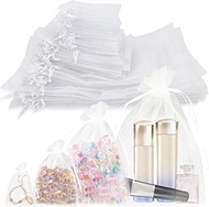Pack of 100 Organza Bags with Drawstring, 7 x 9 cm, 10 x 12 cm, 15 x 20 cm, 20 x 30 cm Jewellery Bag