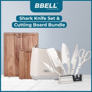 BBELL 5 Piece Shark Knife Block Set Cleaver Pisau Dapur Pisau Potong Fruit Knife Chopping Knife