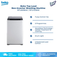 [FREE GIFT] Beko 8kg / 10kg Top Load Washing Machine BTU8086W / WTLJI10C1SM | Fuzzy Control | AquaWa