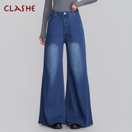 CLASHE Wide Leg Jeans Women Starry Sky Pattern Baggy Style Plus Size Palazzo Jeans