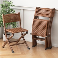 Rattan Chair Leisure Small Stool Simple Backrest Chair Woven Small Rattan Chair Rattan Stool Folding Chair Outdoor Recliner