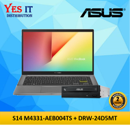 ASUS VIVOBOOK S14 M4331-AEB004TS 14" LAPTOP (R7-4700U, AMD RADEON, 8GB, 512GB SSD, W10+OPI, 2YW) FREE BAG + DRW-24D5MT