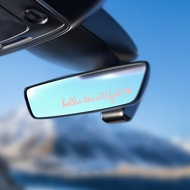 Car Mirror Decal Waterproof PVC Rearview Mirror Sticker Auto Sticker Hello Beautiful Sign Chic Car Decal Stickers gosg gosg