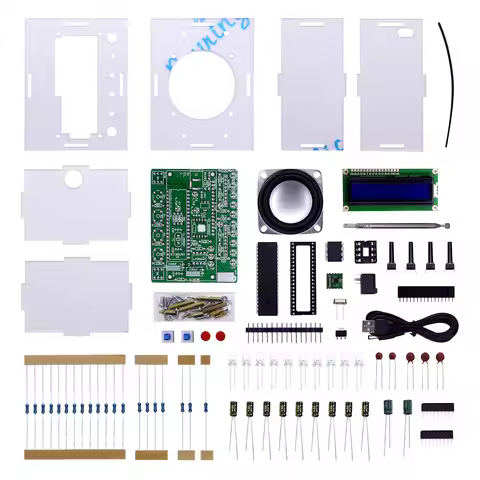 51 Single Chip Microcomputer RDA5807 FM Digital Radio Assembly Kit Male and Female with Level Indica