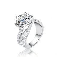 1 Piece 1ct/3ct/5ct Round Moissanite Diamond Commitment Ring S925 Sterling Silver Large Diamond Ring