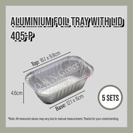 405-P Aluminium Foil Tray with Lid 【5 sets ±】My Chef Foil Tray - Rectangle / Rectangular Shape