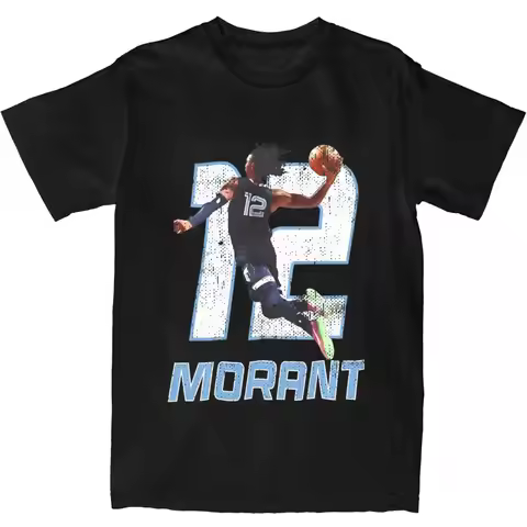 Man T-Shirt Ja Morant 12 T Shirts Fashion basketball player Summer Tee Shirt Awesome Printed Cotton 