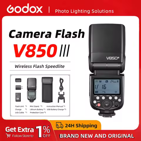 Godox V850III Speedlite Camera Flash Universal 2.4G Wireless X System 76Ws with Li-ion Battery for C