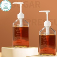 GentleHappy 1100ml Coffee Syrup Dispenser Multi-Function Honey Sauce Ketchup Bottle with 5/8/10CC Pu