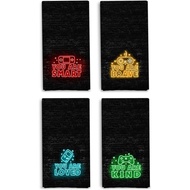 Set Tuala Tangan Gaming 4 Helai, Tuala Hiasan dengan Tanda Neon Gaming, Hiasan Bilik Mandi untuk Rem