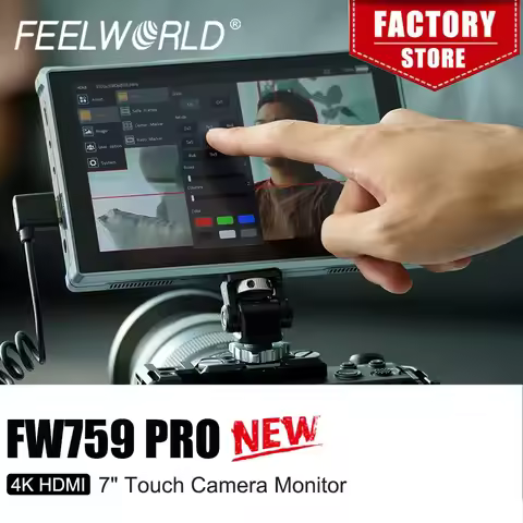 FEELWORLD FW759 PRO 7-Inch Touch Screen Camera Field Video Monitor 4K HDMI 1280x800 IPS 9:16 Ratio M