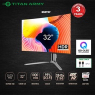 TITAN ARMY 32” QD-OLED Samsung UHD 4K 165Hz 0.03ms Curved 99%DCI-P3 HDR400 True Black Gaming Monitor