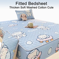 ผ้าปูที่นอน ผ้าฝ้าย แบบหนา ลายการ์ตูนหมีอวกาศน่ารัก 800TC ผ้าปูที่นอน 3.5ฟุต 5ฟุต 6ฟุต