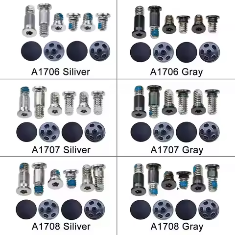 1Set Bottom Case Cover Screws Bottom Case Rubber Feet Foot Pad For MacBook Pro Retina 13" 15" A1706 