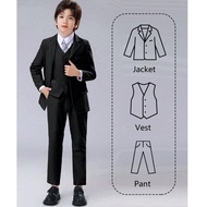 Boys Suits Stripe 3-Pieces Suit Set Toddler Tuxedos Dresswear Ring Bearer Outfit Wedding Blazer Vest