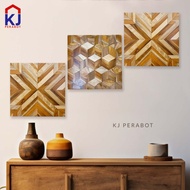 Kj Perabot - LKS WD Patchwork Teak Wood 40x40