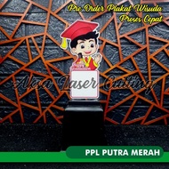 souvenir wisuda souvenir plakat wisuda akrilik tk/paud kenang kenangan - ppl merah putra kayu