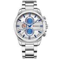 CURREN 8274 Watch Men luxury quartz watch fashion casual watches(Silver BLUE)