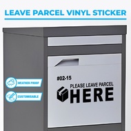 Parcel Food Delivery Vinyl Sticker | Customisable Design & Unit Number | For Drop Box, Parcel Box & 