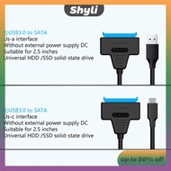 Shyli SATA TO USB 3.0 2.0 Type-C Adapter สำหรับ2.5 3.5นิ้ว External HDD SDD ฮาร์ดดิสก์ไดรฟ์ External