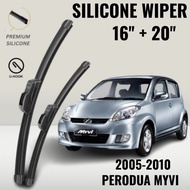 PERODUA MYVI 2005 2008 2010 YEAR HIGH PREMIUM SILICONE CAR WIPER WASHER WINDSHIELD BLADE 1 PAIR SET