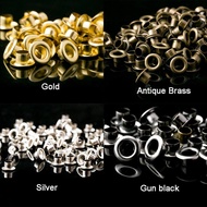 50pcs 1.5-3.5mm Brass Eyelet Leather Craft Repair Grommet Round Eye Rings For Shoes Bag Clothing Leather Belt Hat
