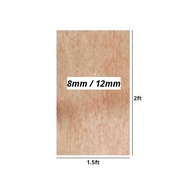 [1ft/1.5ft/2ft x 2ft] Papan Plywood / Solid Plywood 8mm 12mm