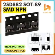 D882 3A 30V NPN SOT-89 2sd882 d882 Sot89 D882 sot-89 Npn 2sd882 SOT89 d882 transistor smd