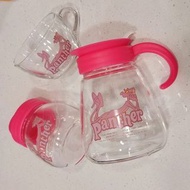 全新 頑皮豹 冷水壺 玻璃罐 玻璃杯 三件組 pink panther 粉紅豹 茶壺組