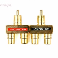 NEW&gt;&gt;Y Splitter Adapter Plug Universal 1 Male To 2 Female 2pcs Audio Gold Plated