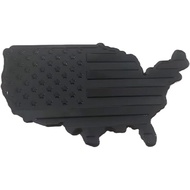 2.7" x 1.5" American Flag Map Emblem Sticker, 3D Metal Car Badge, Patriotic Star Map Flag Decal for 