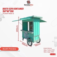 booth semi kontainer roda 2 ukuran 150x60x200 custom etalase 27M4RZ4