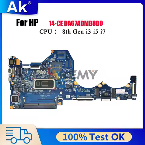 DAG7ADMB8D0 For HP Pavilion 14-CE Laptop Motherboard L51759-601 L51760-601 With i3 i5 i7 8th Gen CPU