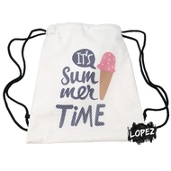 It's Summer Time Mesh Bag Ice Cream Drawstring Bag Lopez Ice Cream Beach Bag/